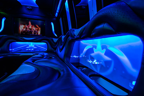 inside the limo bus