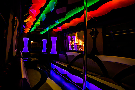 party bus with led lights