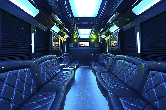 inside the limo bus