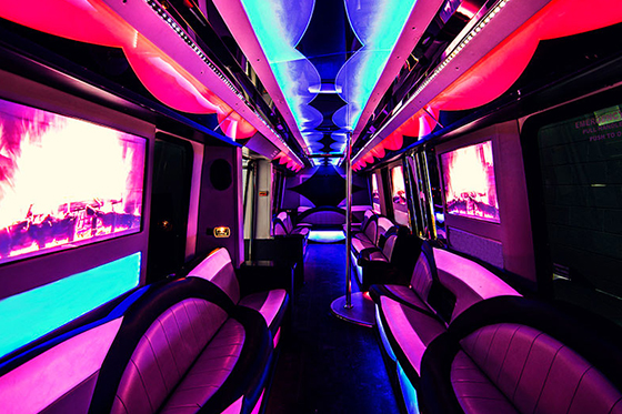 inside the limo bus